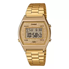 Relógio Casio Feminino Vintage Dourado Gliter B640wgg-9df