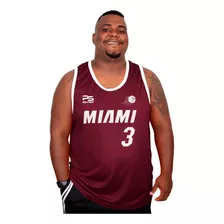 Regata Plus Size Dry-fit Miami Heats Basquete