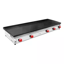 Chapa Lanche Profissional 130x50 Industrial Inox A Gás G Cor Botão Vermelho