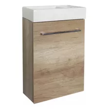 Mueble De Baño Madera Clara 40x22x62cm Con Una Puerta Y Bac