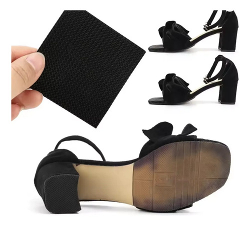 Almohadillas Antideslizantes Adhesivas P/suela Zapatos Tacos X4 Pares Variados Negro 2
