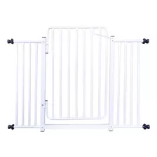 Portão Reforçado Grade Segurança Porta Pet Bebê 104/109 Cm Cor Branco