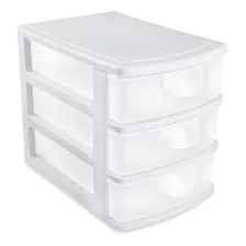 Gaveteiro De Mesa Escritório Quarto Multiuso C/ 3 Gavetas Cor Branco