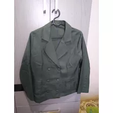 Blazer De Linho Verde-escuro 