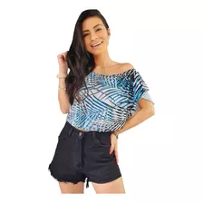 Blusa Feminina Ciganinha Cropped Verão Ombro Tendência Moda