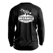 Camiseta Mecânico Mecânica Manga Longa Uniforme Serviço