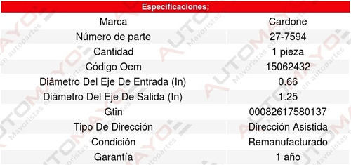 Caja Direccion Hidraulica Gmc Yukon 2001 Cardone Foto 4