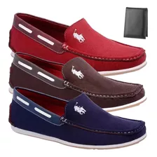 3 Pares Mocassim Casual Dockside Sapatenis Masculino+ Cart.