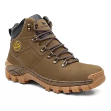 Bota Masculina Coturno Couro Solado Antiderrapante Trilha