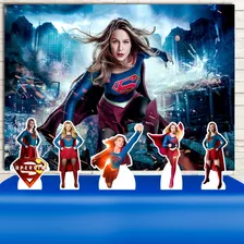Painel De Festa Infantil Supergirl Heroína + Displays