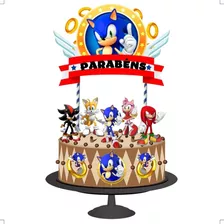 Topo De Bolo Topper De Bolo Aniversário Sonic