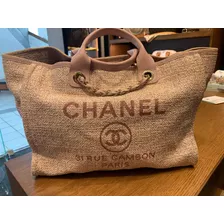 Chanel Canvas Large Deauville Tote Pink