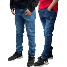 Kit Com 2 Calça Jeans Infantil Juvenil Masculina C/regulagem
