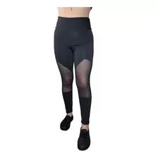 Calça Legging Fitness Feminina Tule Academia Cintura Alta