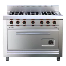 Cocina Industrial Morelli Basic Cheff 1100 + Accesorio A Gas 4 Hornallas Acero Inoxidable Puerta Ciega