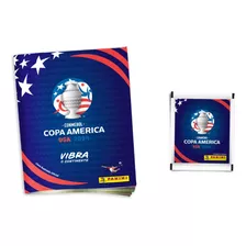 Kit Álbum Capa Cartão Copa América 2024 + 100 Figurinhas 