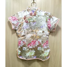 Blusa Oriental Feminina Estampa Flor De Cerejeira