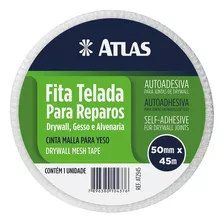 Fita Drywall Tela Adesiva Trincas Paredes Fibra 50mm X 45m