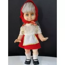 Boneca Chapeuzinho Vermelho Da Atma Anos 70. 35 Cm Altura.