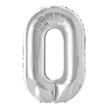 Balão Número Prata Metalizado 40 Cm Festa - Aniversario