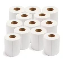 12 Rollos De Etiquetas Térmicas Troqueladas De 100x190mm