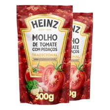 Kit 2 Un Molho De Tomate Com Pedaços Tradicional 300g Heinz