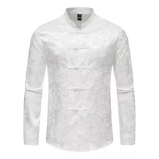 Camisa De Manga Longa Masculina Estilo Chinês Tops Tang Suit