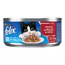 Alimento Felix Trocitos De Pollo Para Gato Adulto Sabor Pollo En Lata De 156g