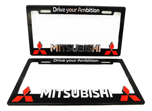  Portaplacas Premium  Mitsubishi  Juego 2 Piezas Foto 7