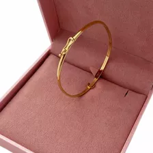 Pulseira Feminina Bracelete Em Ouro 18k 750 Boleado 4mm 17cm