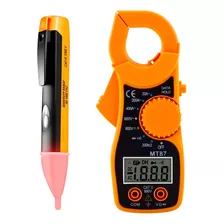 Combo Amperímetro De Gancho Mt87 + Lapiz Detector De Voltaje