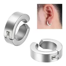 Aros Aretes Hombres Clip Falso Circulares Acero 2pack