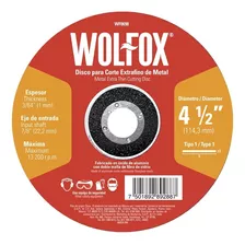 Disco Corte De Metal 4 1/2 1.6mm Fino Wolfox Wf0700