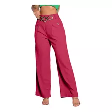 Calça Feminina Pantalona Cinto Malha Moda Empório Pit Bull