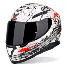 Hax - Casco De Motocicleta De Cara Completa Con Doble Ala Tr