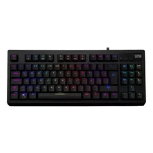 Teclado Gamer Vsg Quasar Rgb Qwerty Outemu Blue Español Latinoamérica Color Negro Con Luz Rgb