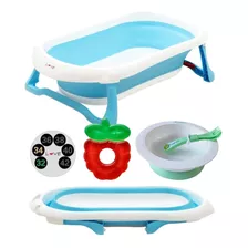 Bañera Plegable Bebe Love Con Tapon 24 L + Plato + Mordillo 