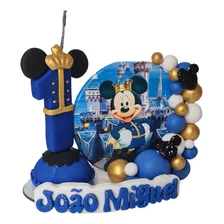 Topo Cenário No Tema Mickey Realeza Com Nome 