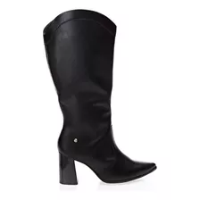 Bota Motaria Cano Longo Feminina Preto Ramarim Cor Preto - 1 Desenho Do Tecido Liso Tamanho 35