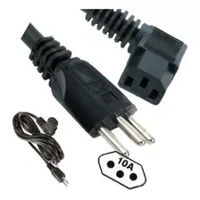 Cabo Força 1,5m Tripolar P/a Pc Tv Monitor Conector 90° Em L