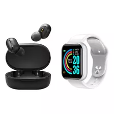 Kit Relógio Inteligente Smartwatch D20 + Fone S/ Fio 5.0 Nfe