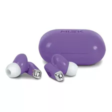 Audífonos Instraurales Misik Mh609v Morado/tws/bt/manos Libr