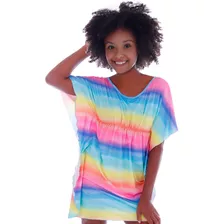 Saída De Praia Infantil Proteção Uv Kaftan Tie Dye Cecí