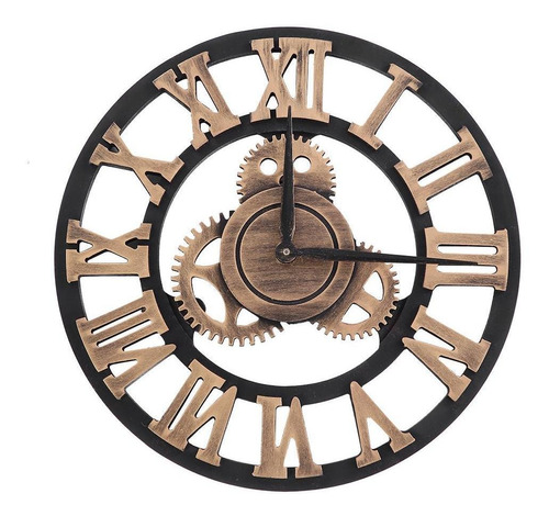 Reloj De Pared 3d Rústico Hecho A Mano, Madera Vintage, Deco