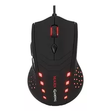 Mouse Gamer Ratón Juegos Usb Periférico Rojo Pc Ergonómico Color Negro