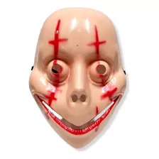 Máscara Boneco Assassino Terror Sangue Halloween Cosplay Cor Bege-sangue