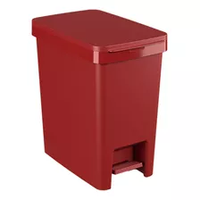 Lixeira Coza Linha Single Brinox Pia 15l Com Pedal Vermelho