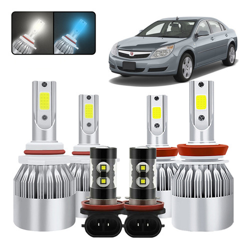 Kit De Focos Led Luz Alta Y Baja 28000 Lm 6500 K Para Saturn