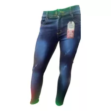 Jean Para Hombre Licrado Negro Azul A Claro 