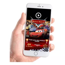 Convite Digital Animado Com Vídeo Carros Disney